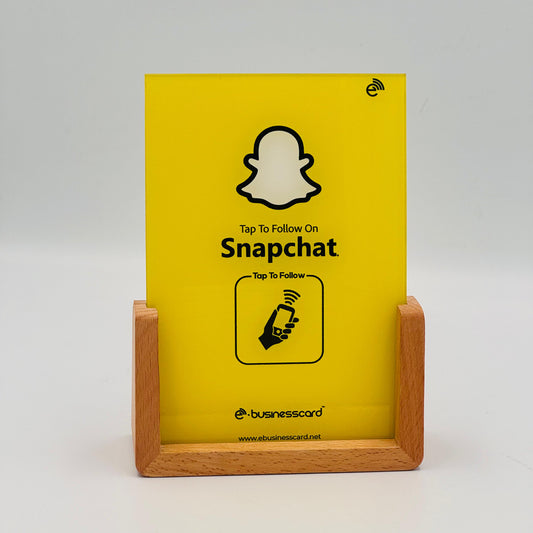 Wooden Base NFC Snapchat Stand - eBusinesscard