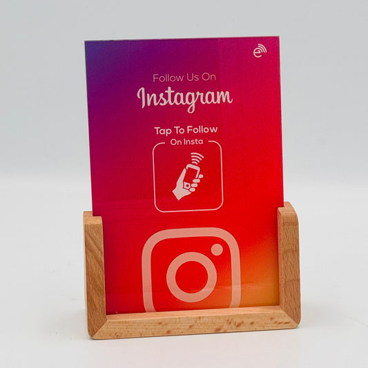 Wooden Base NFC Instagram Stand - eBusinesscard