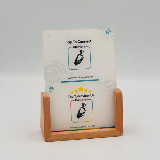 Wooden Base NFC E-Card Stand - eBusinesscard